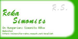 reka simonits business card